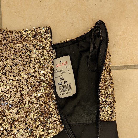Strapless Gold Sequin Flare-Legged Jumpsuit - Picture 4 of 5